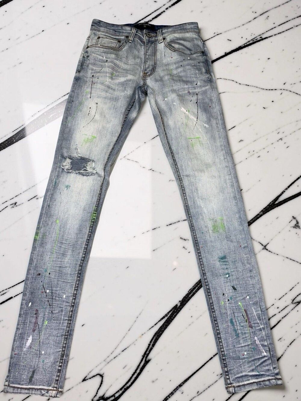 Serenede Holy Amaranth Jeans Mens Sz 28 Blue Skinny Slim Fit Distressed